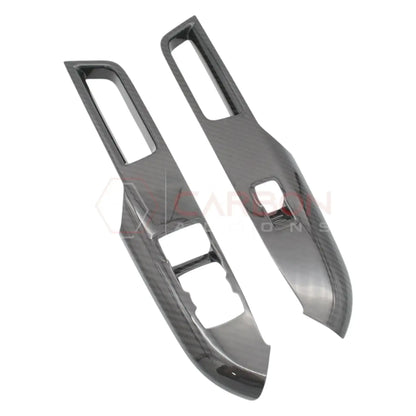 Real Carbon Fiber Window Switch Control Trim Covers V2 for 2024+ Ford Mustang