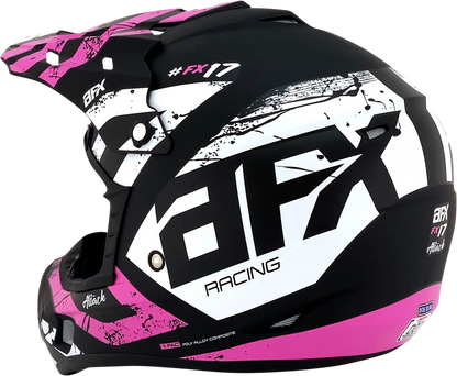 AFX FX-17 Helmet - Attack - Matte Black/Fuchsia - 2XL 0110-7171