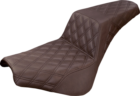 SADDLEMEN Step-Up Seat - Full Lattice Stitch - Brown 818-30-175BR