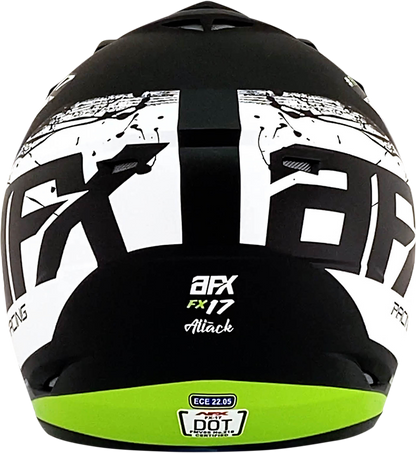 AFX FX-17 Helmet - Attack - Matte Black/Green - 2XL 0110-7183