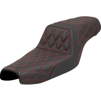 SADDLEMEN Step-Up Seat - Lattice Stitch - Red Stitch - XL '04-'22 807-11-17504
