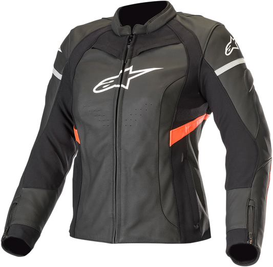 ALPINESTARS Stella Women's Kira Leather Jacket - Black/Red - US 2 / EU 38 3112019-1030-38