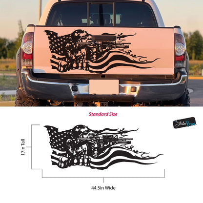 Military Soldier Flag Truck / Car Decal Sticker. Veteran Flag Window Sticker. #6967