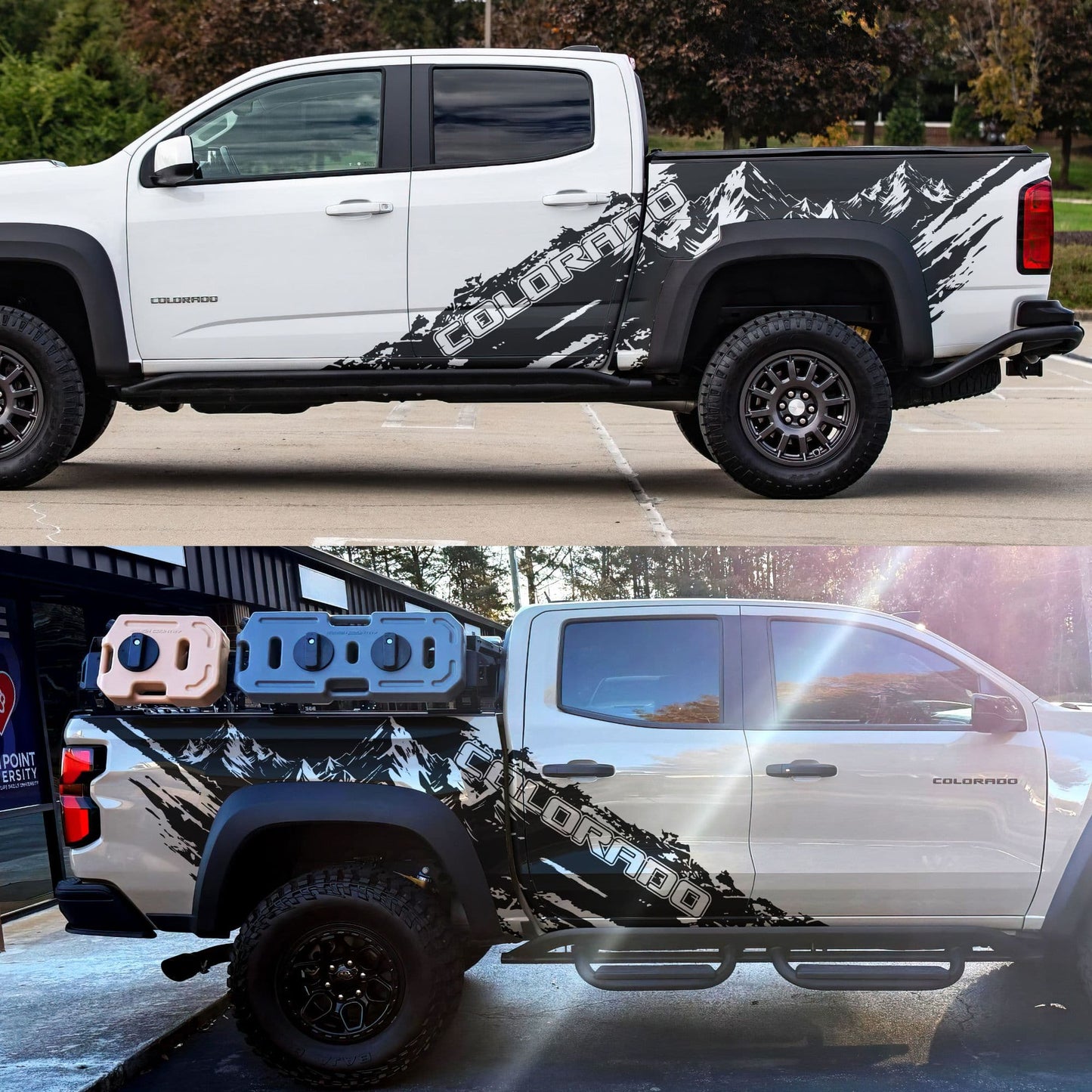 Chevy Colorado Truck Mud Splash Mountain Vinyl Car Graphic Sticker. Set of 2. #7110-Sup