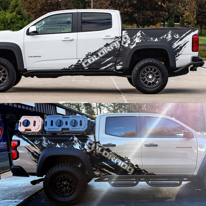 Chevy Colorado Truck Mud Splash Mountain Vinyl Car Graphic Sticker. Set of 2. #7110-Sup