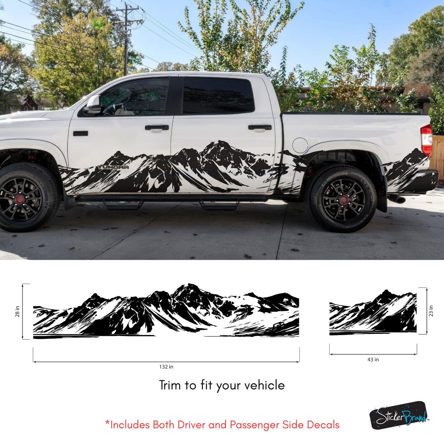 Mountain Truck Graphic Decal. Overland Vinyl Decal. #7085-Sup