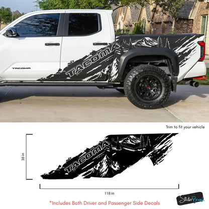 Tacoma Truck Decal Graphic Sticker. Mountain Off-Road Outlander. #7112-Sup