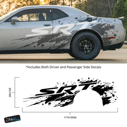 SRT Splatter Car Decal. For Challenger, Charger, Durango. Mopar. #7086-Sup