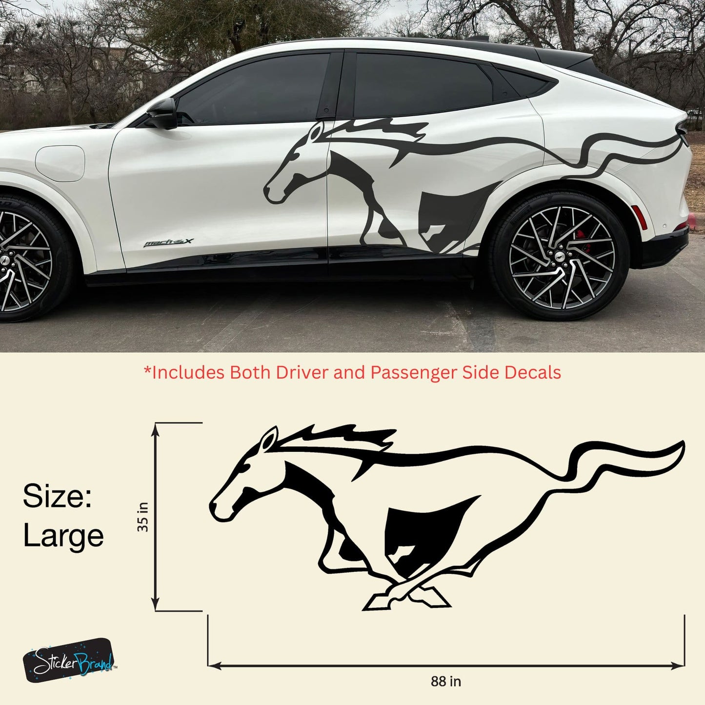Mustang Horse Graphic Decal for Mustang Car, Mustang Mach-E. #7096-Sup