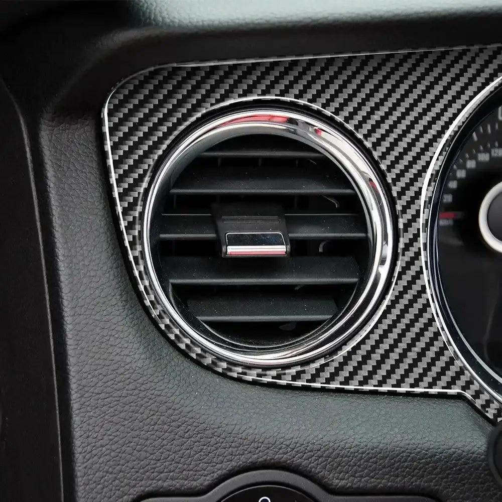 6 PCS Kit Full Dashboard Trim Carbon Fiber Interior Overlay For Mustang 2010-2014