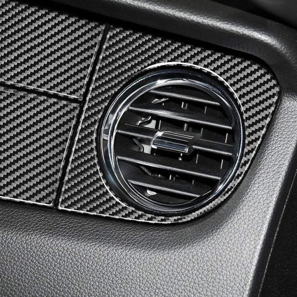 6 PCS Kit Full Dashboard Trim Carbon Fiber Interior Overlay For Mustang 2010-2014