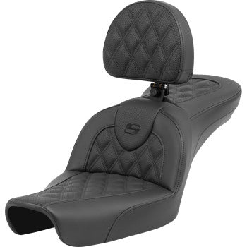 SADDLEMEN Roadsofa™ Seat - Lattice Stitch - with Backrest - FXD '96-'03 896-04-182BR