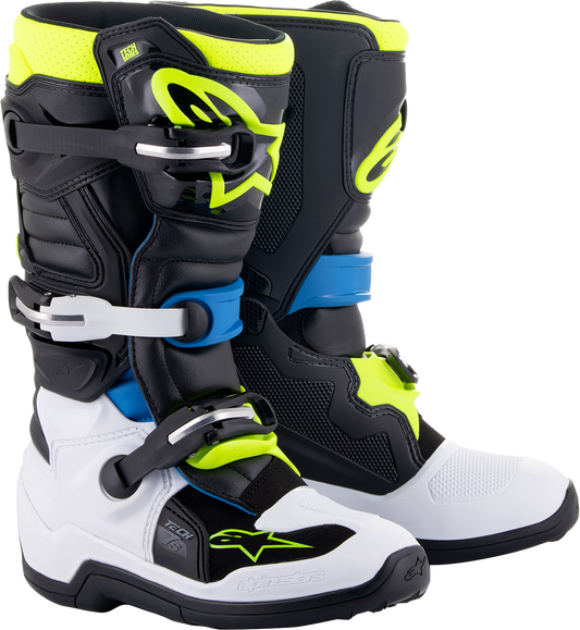 ALPINESTARS Youth Tech 7S Boots - Black/Blue/Yellow - US 7 2015017-1795-7