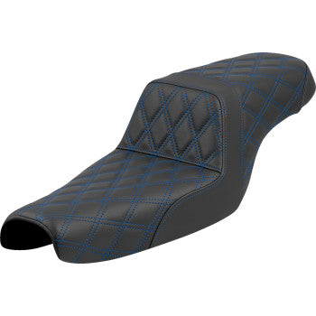 SADDLEMEN Step-Up Seat - Lattice Stitch - Blue Stitch - XL '04-'22 807-11-17501