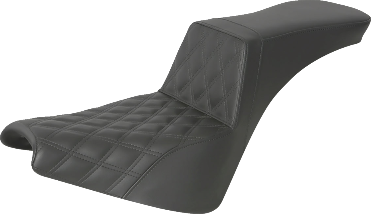 SADDLEMEN Step-Up Seat - Front Lattice Stitch - Black 818-30-192