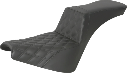 SADDLEMEN Step-Up Seat - Front Lattice Stitch - Black 818-30-192