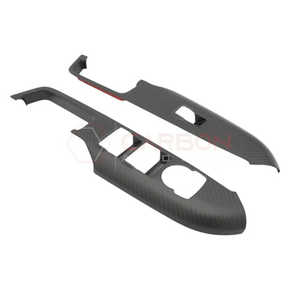 Real Carbon Fiber Window Switch Control Trim Covers for 2024+ Ford Mustang