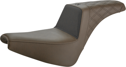 SADDLEMEN Unknown Industries Seat - Front Carbon Fiber/Black Gripper Lumbar/Rear Lattice Stitch - FX '18-'23 UN18-30-173BR