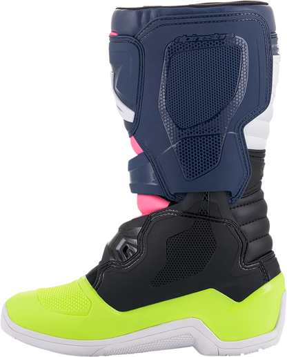 ALPINESTARS Tech 3S Boots - Black/Blue/Pink/White/Yellow - US 2 2014018-1176-2