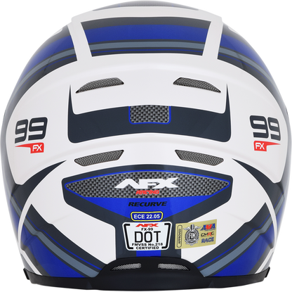 AFX FX-99 Helmet - Recurve - Pearl White/Blue - XL 0101-11124