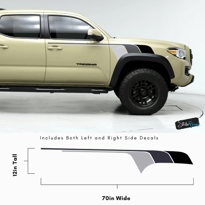 Retro Racing Stripes Fender Decal Sticker. Toyota Tacoma. #6808