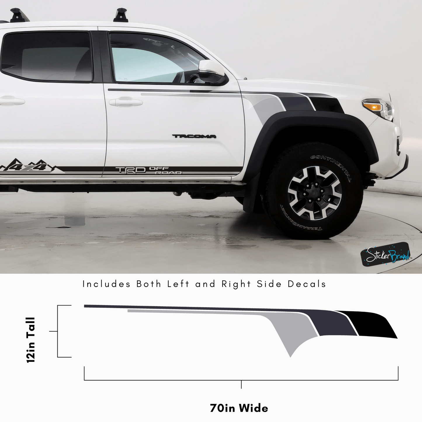Retro Racing Stripes Fender Decal Sticker. Toyota Tacoma. #6808