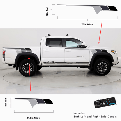 Retro Racing Stripes Fender Decal Sticker. Toyota Tacoma. #6808