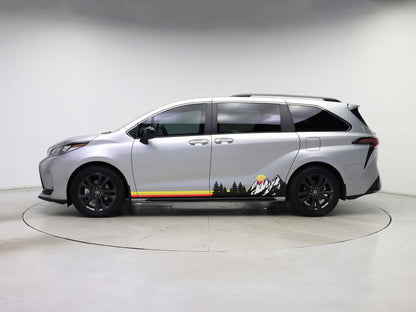 Mountain Forest Sunset Truck/Car Decal. Yellow, Orange, Red Color Scheme. #6811