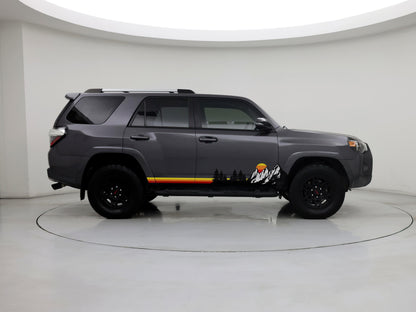 Mountain Forest Sunset Truck/Car Decal. Yellow, Orange, Red Color Scheme. #6811-Sup