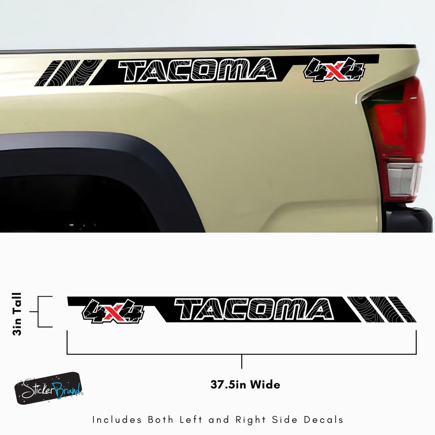 4X4 Tacoma Outlander Graphic Decal. Set of 2. #6815