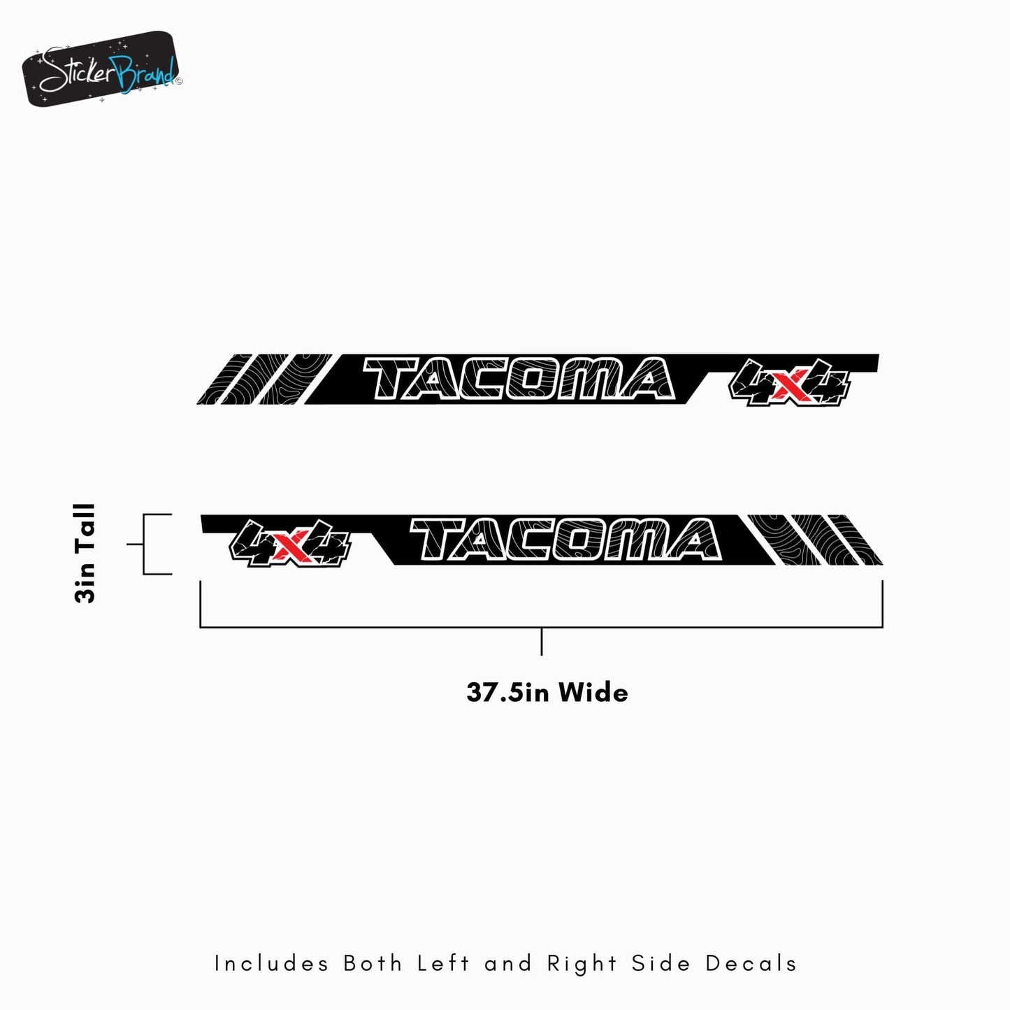 4X4 Tacoma Outlander Graphic Decal. Set of 2. #6815