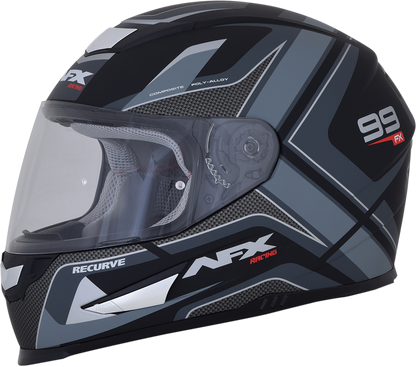 AFX FX-99 Helmet - Recurve - Matte Black/Gray - Large 0101-11138