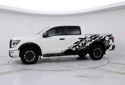 Nissan Titan Skull Mud Splash Decal. (With Skull / No Skull) #6862