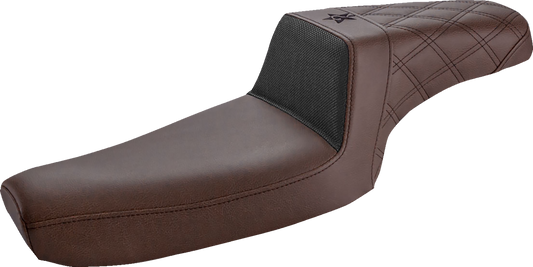 SADDLEMEN Unknown Industries Seat - Front Carbon Fiber/Black Gripper Lumbar/Rear Lattice Stitch - XL UN79-03-173BR