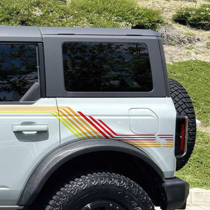 Bronco Color Stripes Decal Sticker. Red, Orange, Yellow Racing Stripes. #6973