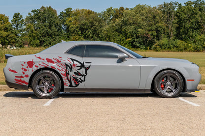 Demon Decal Sticker for Dodge Challenger SRT. Blood Splatter Car Decal. #6994