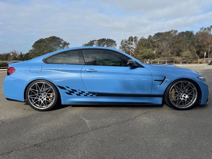 Checker Flag Car Decal Sticker. Racing Stripes Graphic Sticker. #6999