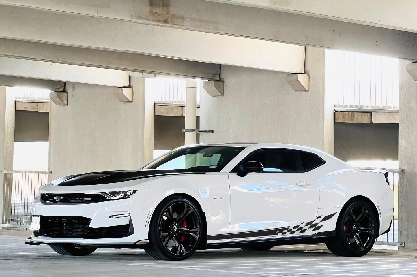 Checker Flag Car Decal Sticker. Racing Stripes Graphic Sticker. #6999