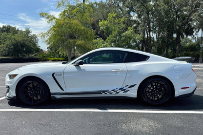 Checker Flag Car Decal Sticker. Racing Stripes Graphic Sticker. #6999