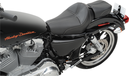 SADDLEMEN Dominator Solo Seat - Stitched - Black w/ Gray Stitching - XL '04-'20 807-03-0042