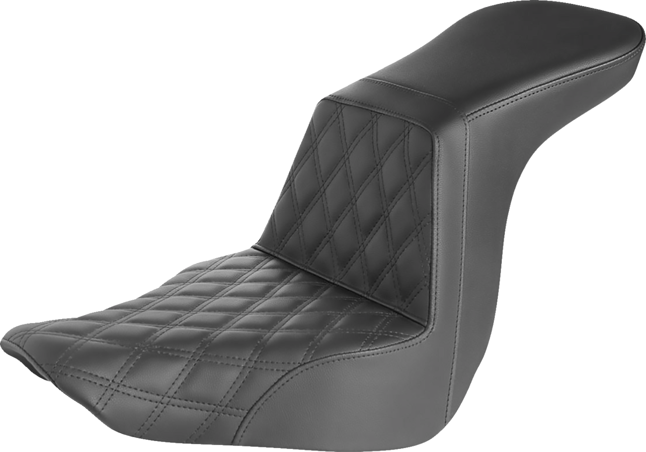 SADDLEMEN Step-Up Seat - Front Lattice Stitch - Black 818-29-192