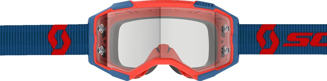 SCOTT Fury WFS Goggle - Dark Blue/Neon Red - Clear 278596-7698113