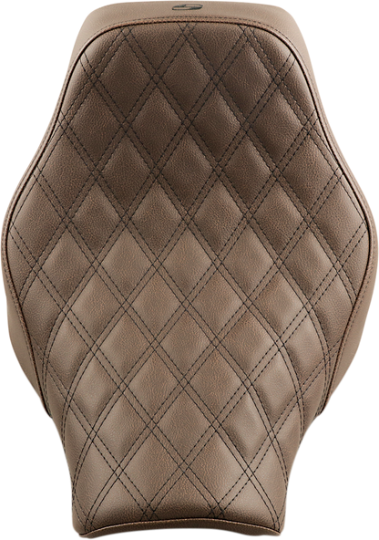 SADDLEMEN Renegade Solo Seat - Lattice Stitched - Brown - FLST 818-33-002BLS