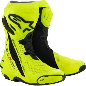 ALPINESTARS Supertech R Vented Boots - Fluorescent Yellow/Black - US 12.5 / EU 48 2220121-551-48