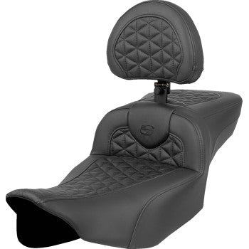 SADDLEMEN RoadSofa™ Tri Gripper Seat - Extended Reach - w/ Backrest - FLH/FLT '23-'24 823-07-211B0