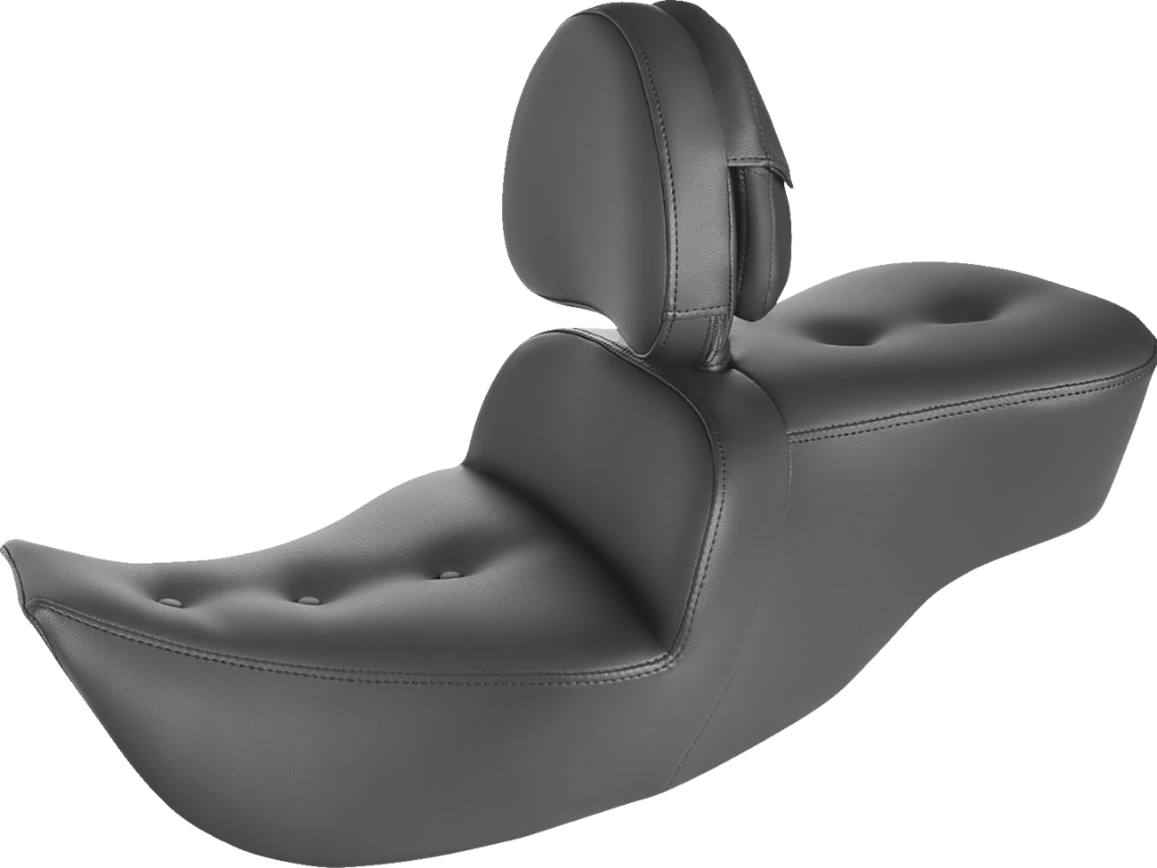 SADDLEMEN Pillow-Top Roadsofa Seat - with Backrest - Black - FLH '99-'07 897-06-181BR