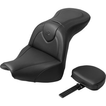 SADDLEMEN RoadSofa™ Seat - with Backrest - Black Stitch - FXBR/S '18-'20 818-31-187BR