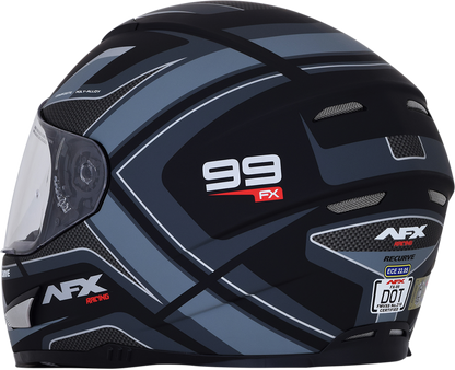 AFX FX-99 Helmet - Recurve - Matte Black/Gray - Large 0101-11138