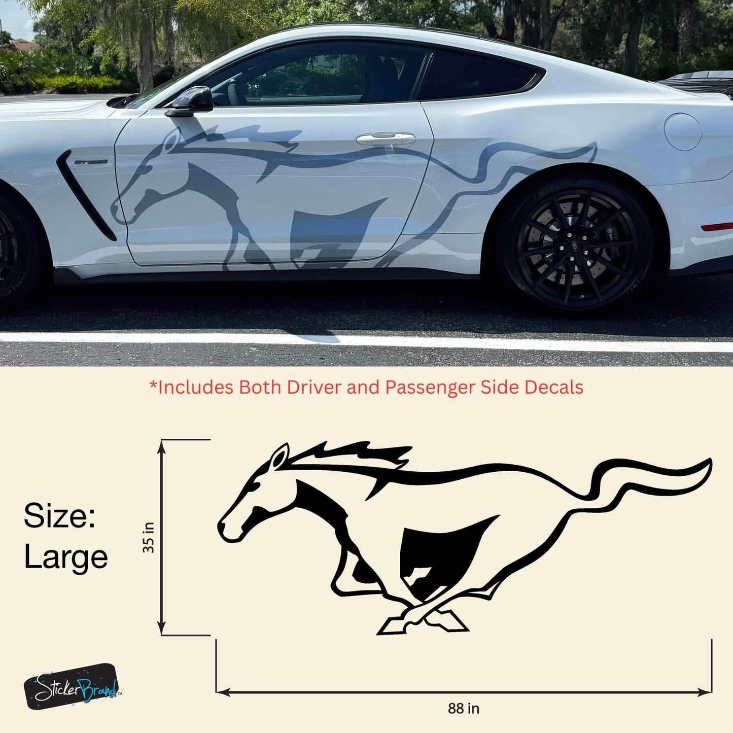 Mustang Horse Graphic Decal for Mustang Car, Mustang Mach-E. #7096-Sup