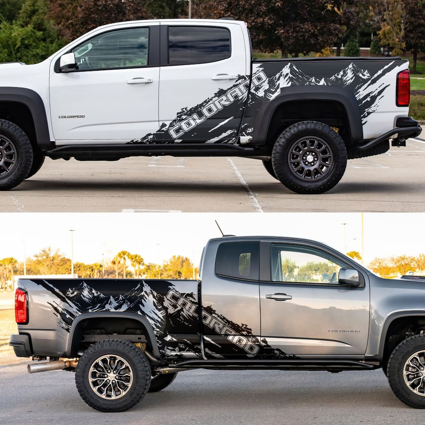 Chevy Colorado Truck Mud Splash Mountain Vinyl Car Graphic Sticker. Set of 2. #7110-Sup